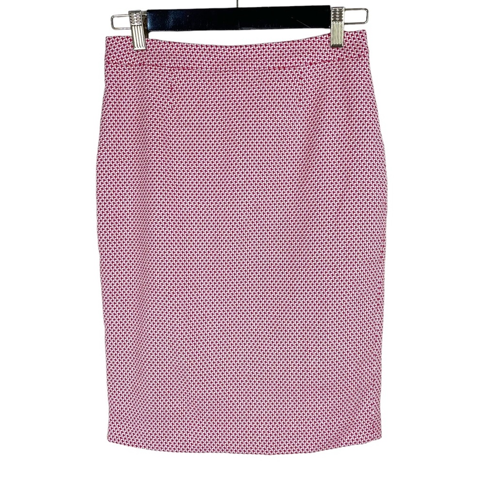Boden Red Textured Pencil Skirt